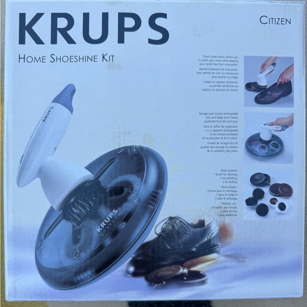 KRUPS HOME SHOESHINE KIT “CITIZEN” MODEL 
NEW IN BOX NEVER BEEN USED